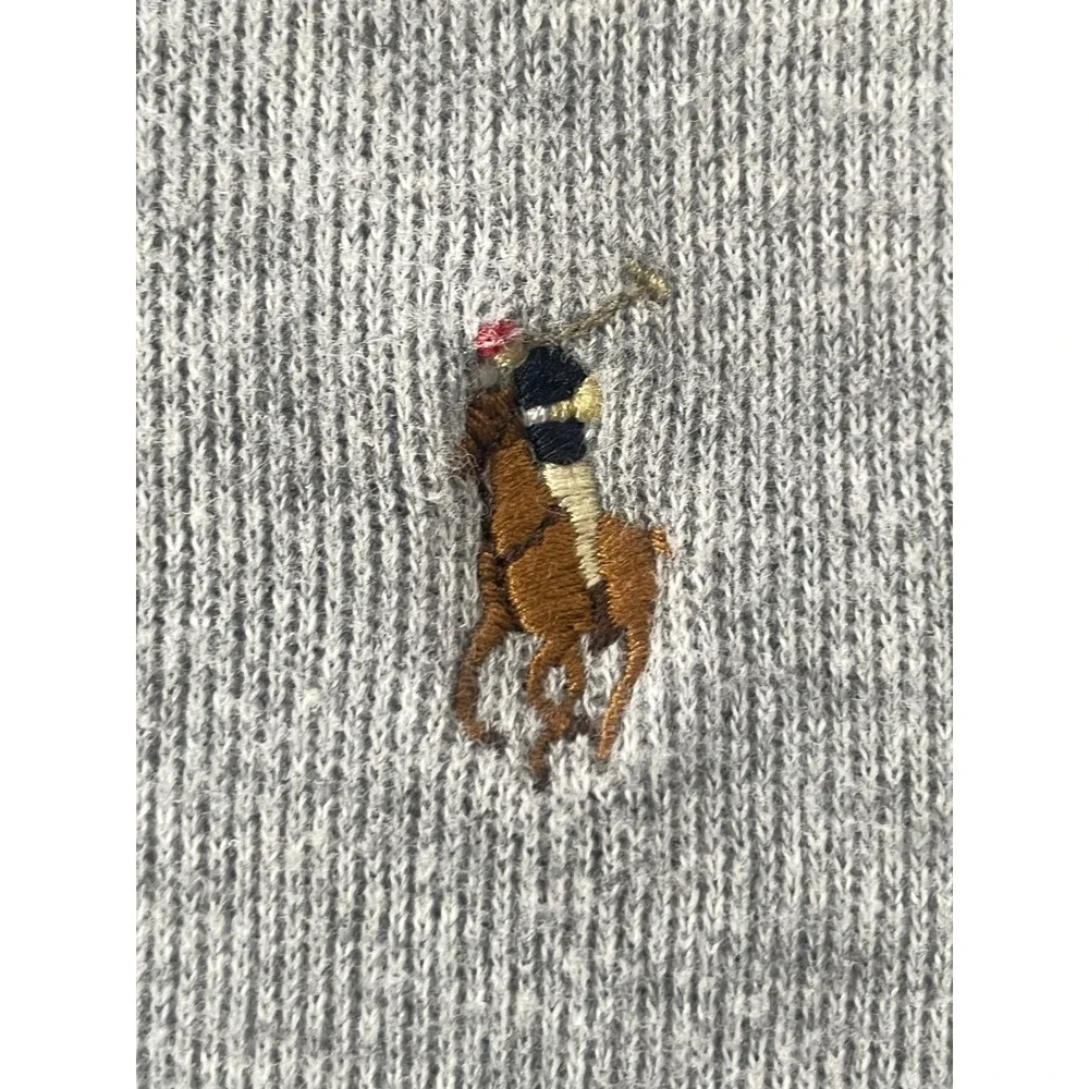 Polo Ralph Lauren Mens Extra Large Quarter Zip Pullover Grey Estate Rib Sweater